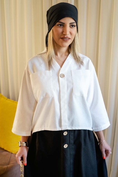 دامن لینن نیلا