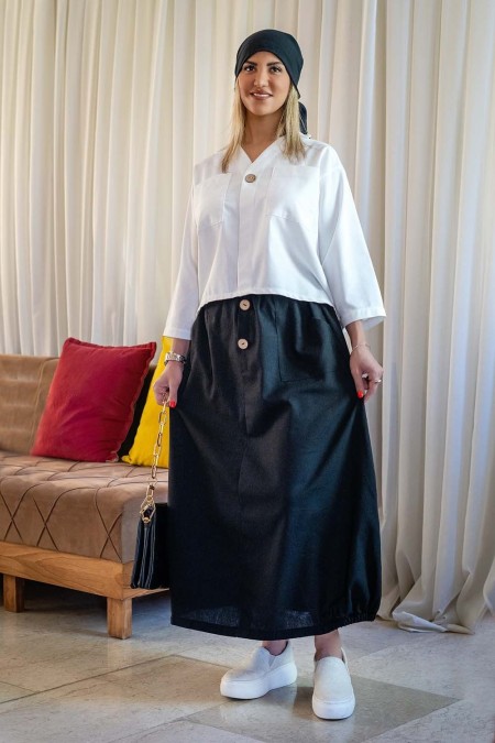 دامن لینن نیلا